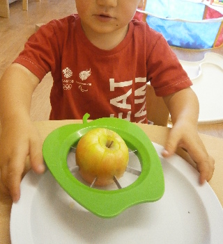 boy with apple